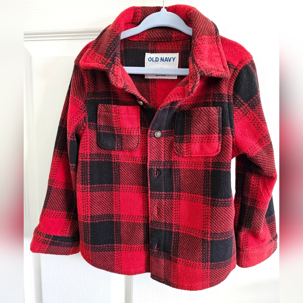 Old Navy red flannel plaid pocket toddler